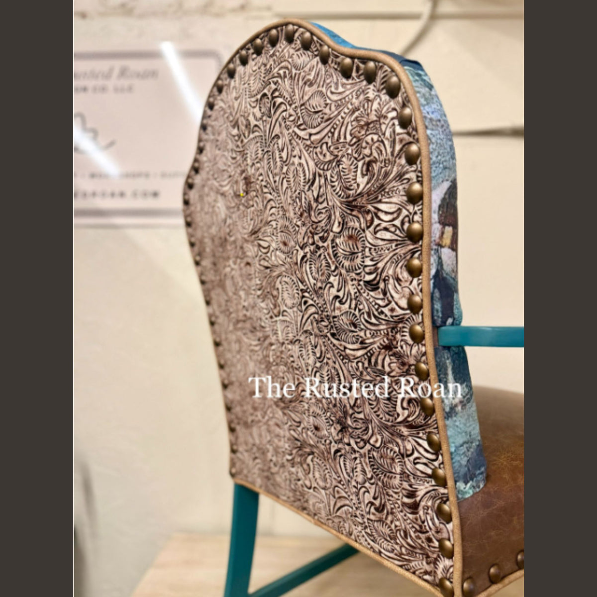 Cowboy Print Open Arm Chair