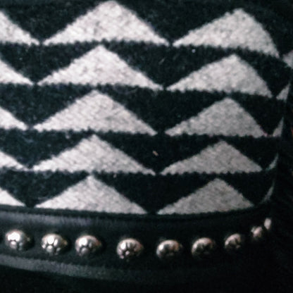 Black and white pendleton pattern detail