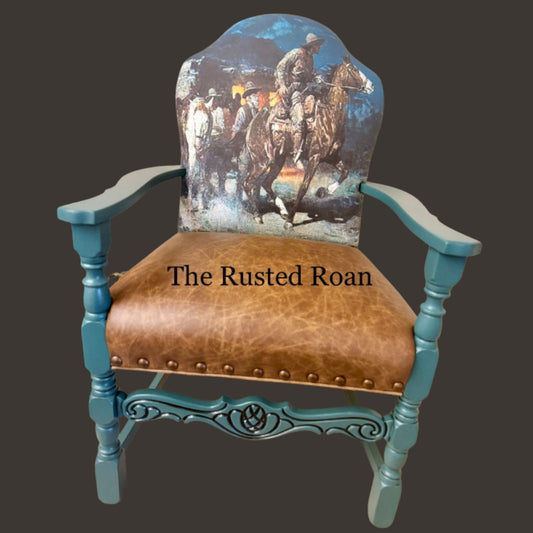 Cowboy Print Open Arm Chair