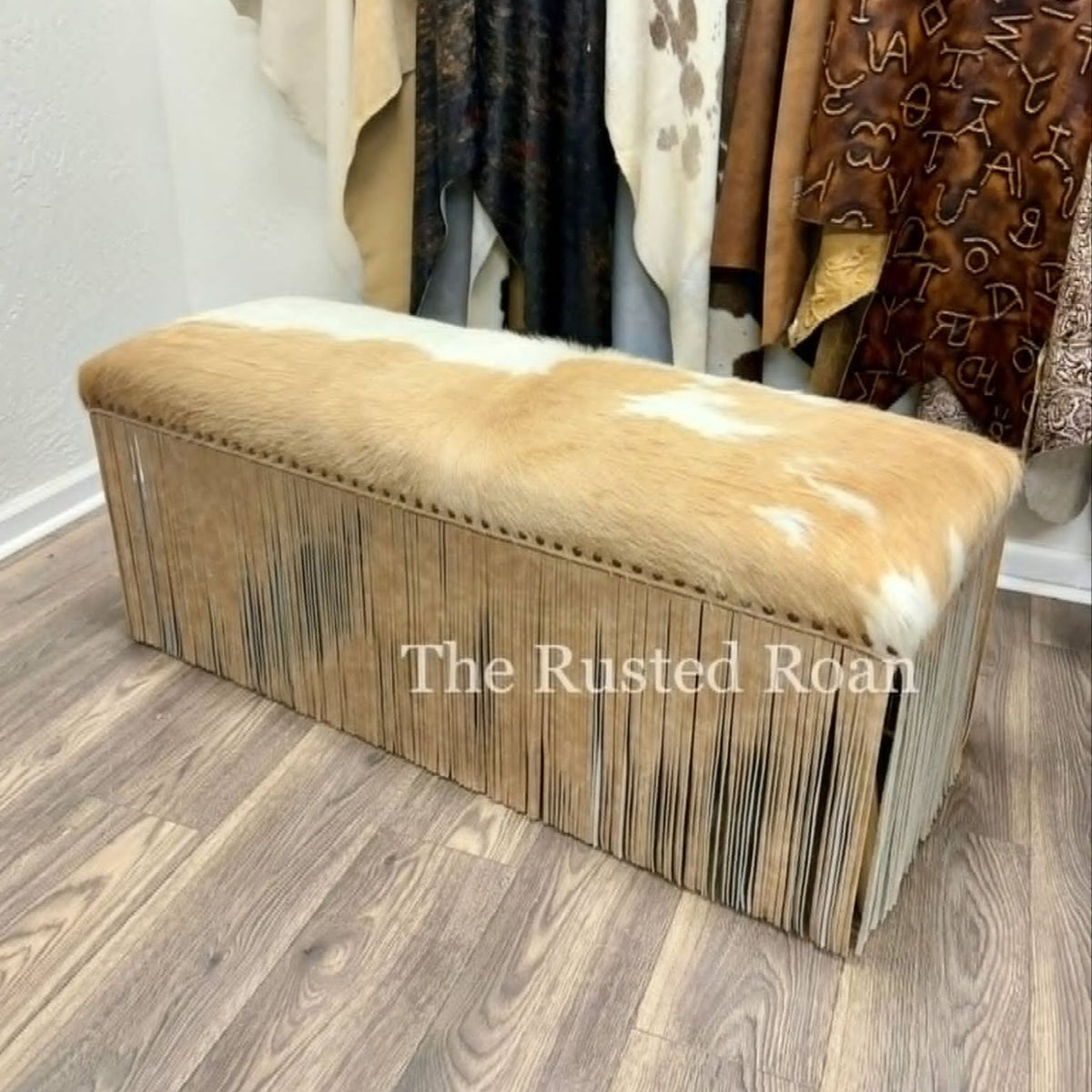 Cowhide Fringe Bench