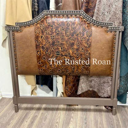 Western Full Sized Leather Headboard
